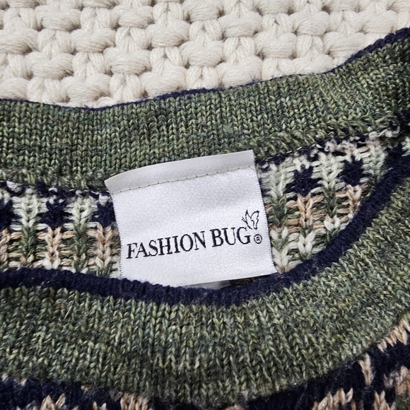 Vtg Fashion Bug Fair Isle Winter Sweater Size 18/20 - Picture 6 of 7